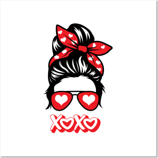 Valentine's Day Girl Sunglasses Hugs and Kisses Posters and Art